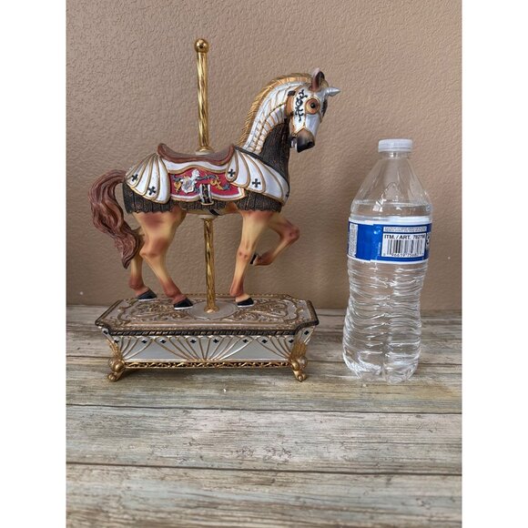 San Francisco Music Box Co Ltd Ed Royal Crest Carousel Horse Plays Polonaise - Picture 6 of 17